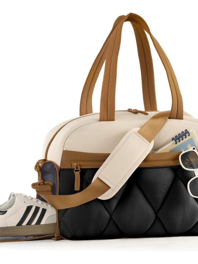 Women's Duffle Gym Bag, Carry-On Shoe Compartment For Weekender Overnight | Trav